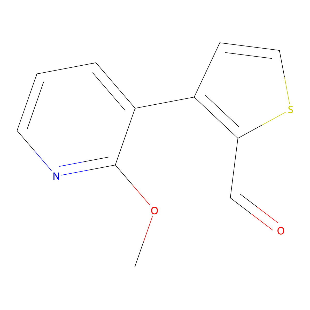 3-(2-Methoxypyridin-3-yl)thiophene-2-carbaldehyde molecular structure, CAS 2137593-75-8