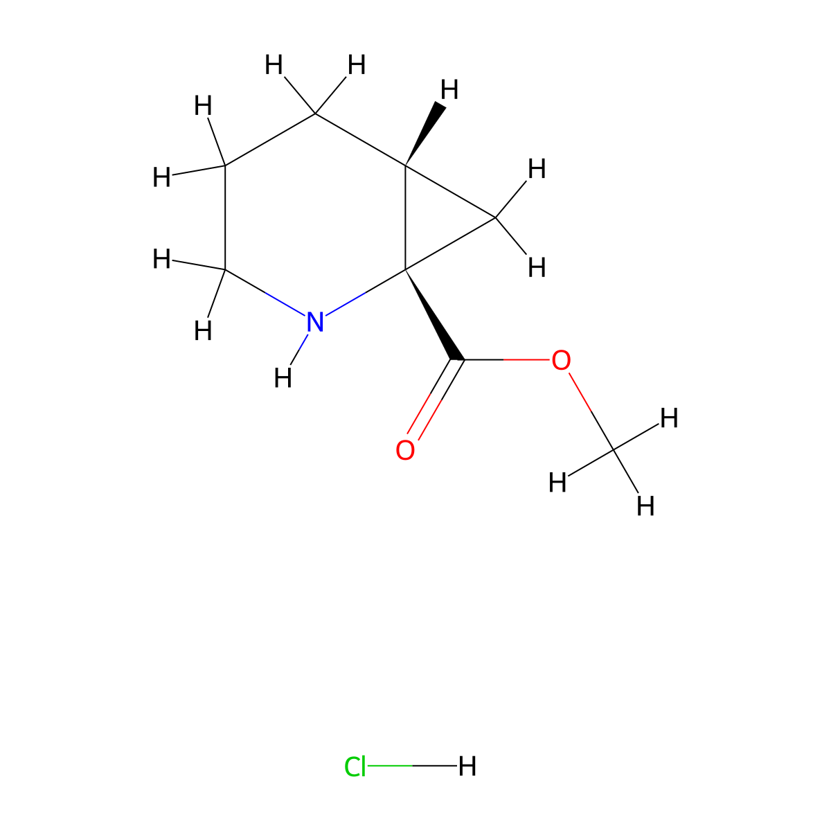 rac-methyl (1R,6S)-2-azabicyclo[4.1.0]heptane-1-carboxylate hydrochloride molecular structure, CAS 2137593-77-0