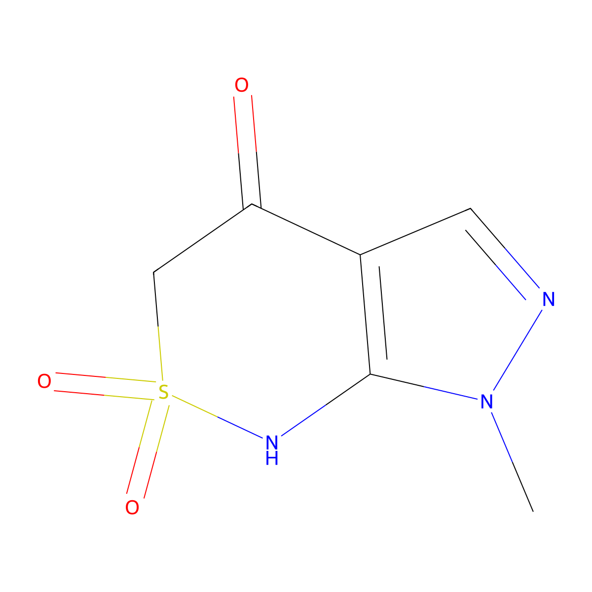 7-methyl-1H,3H,4H,7H-2lambda6-pyrazolo[3,4-c][1,2]thiazine-2,2,4-trione molecular structure, CAS 2137593-81-6