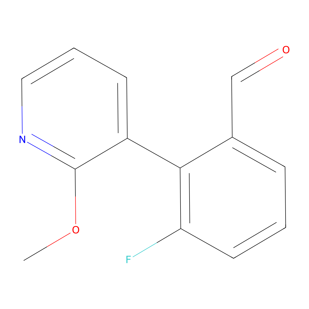 3-Fluoro-2-(2-methoxypyridin-3-yl)benzaldehyde molecular structure, CAS 2137593-83-8