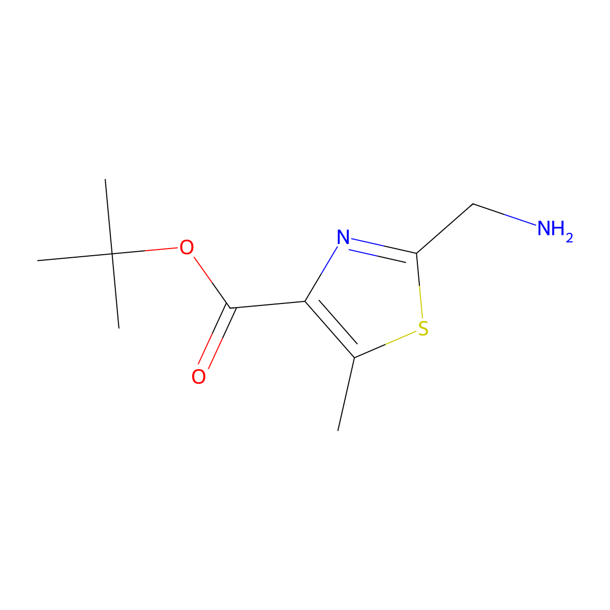Tert-butyl 2-(aminomethyl)-5-methyl-1,3-thiazole-4-carboxylate molecular structure, CAS 2137594-17-1