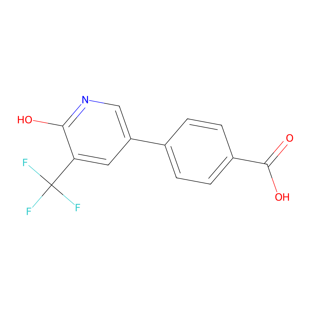 4-[6-Hydroxy-5-(trifluoromethyl)pyridin-3-yl]benzoic acid molecular structure, CAS 2137594-50-2