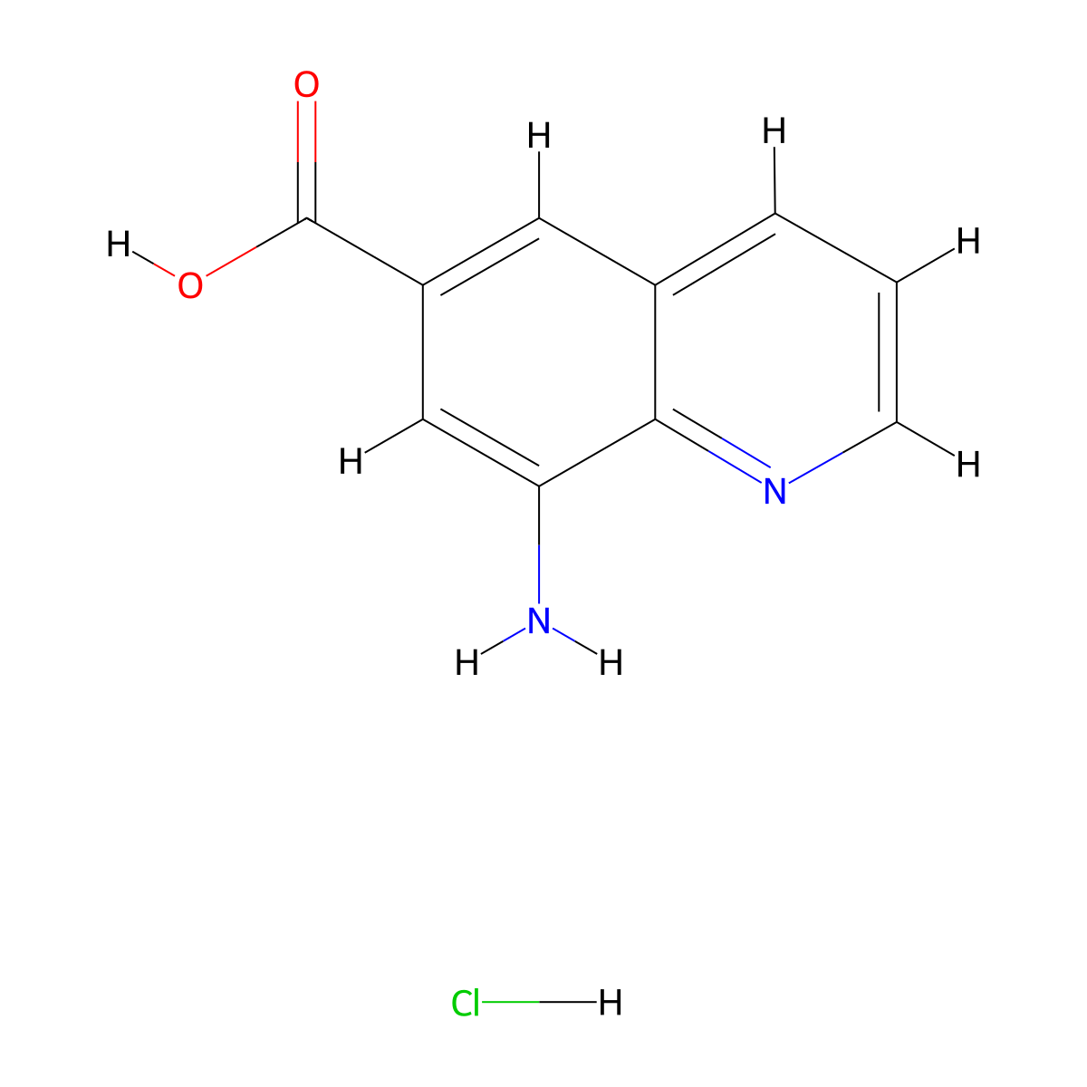 8-Aminoquinoline-6-carboxylic acid hydrochloride molecular structure, CAS 2137594-92-2
