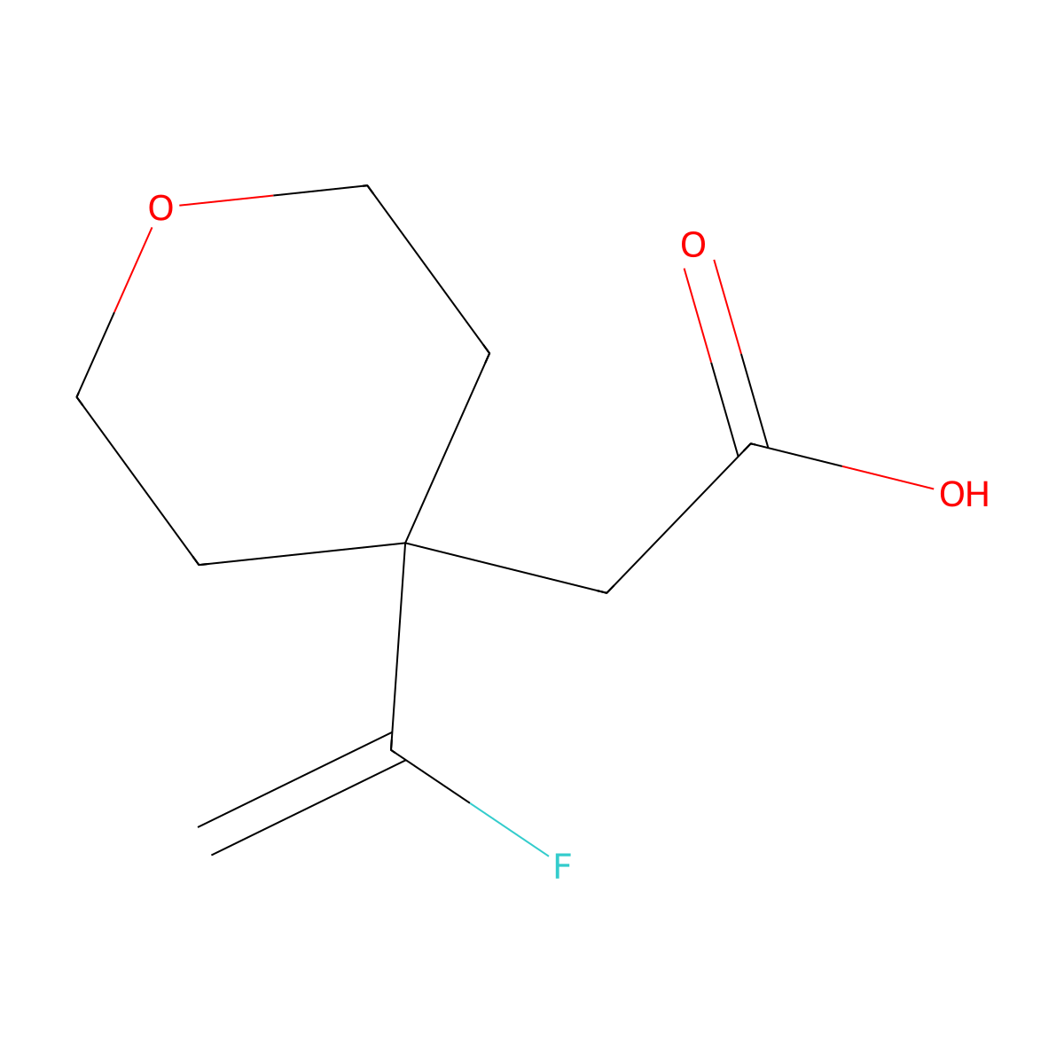 2-[4-(1-Fluoroethenyl)oxan-4-yl]acetic acid molecular structure, CAS 2137595-45-8