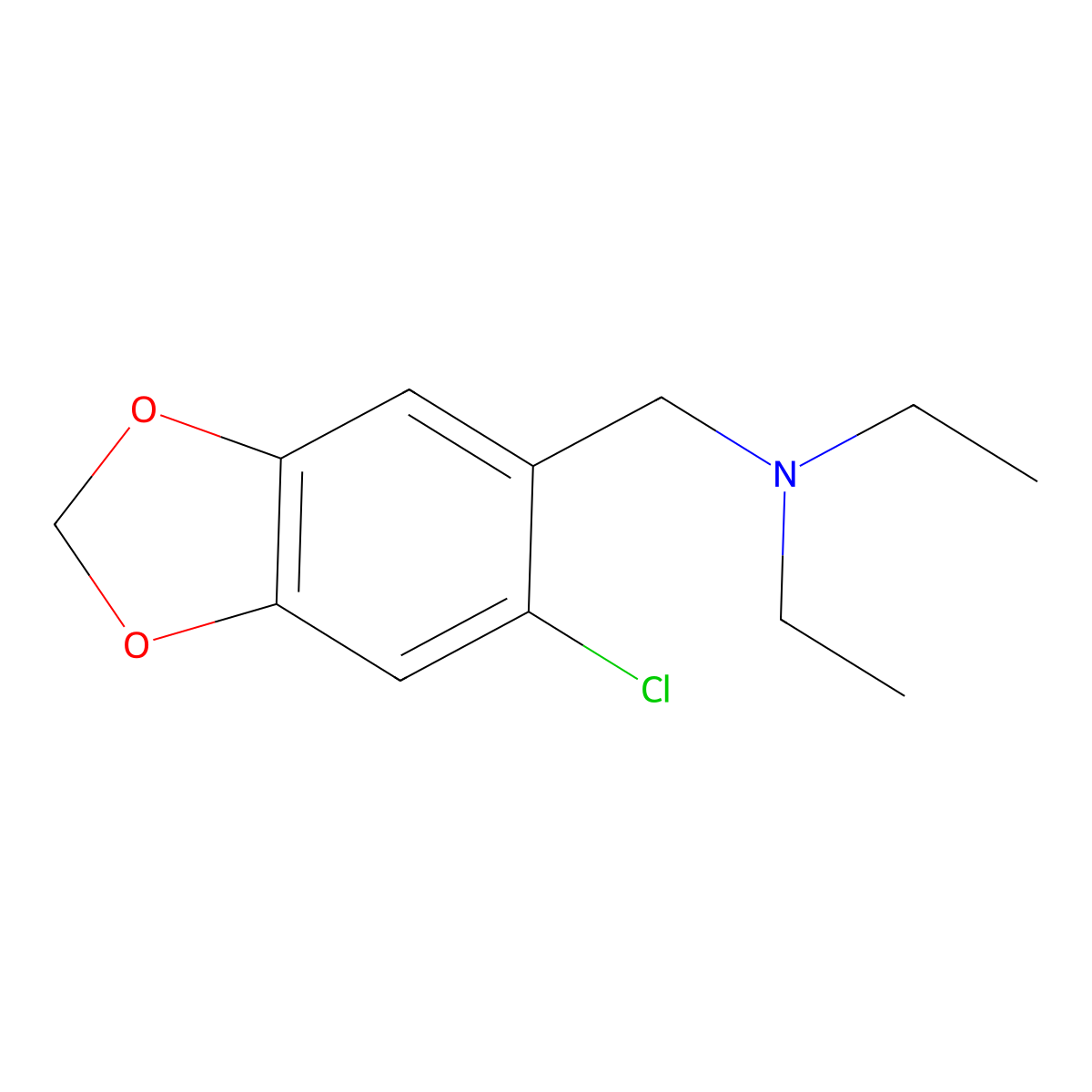 [(6-Chloro-1,3-dioxaindan-5-yl)methyl]diethylamine molecular structure, CAS 2137596-16-6
