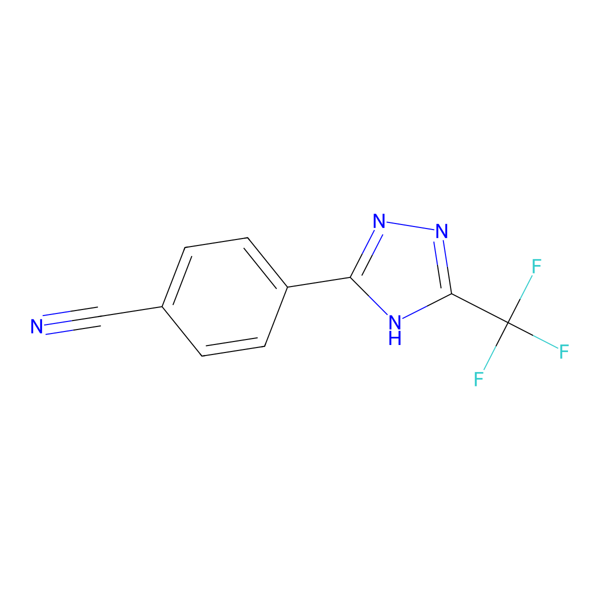 4-[5-(trifluoromethyl)-4H-1,2,4-triazol-3-yl]benzonitrile molecular structure, CAS 2137596-29-1