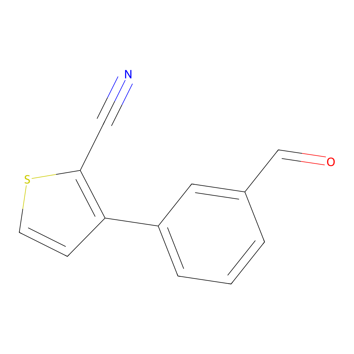 3-(3-Formylphenyl)thiophene-2-carbonitrile molecular structure, CAS 2137596-55-3
