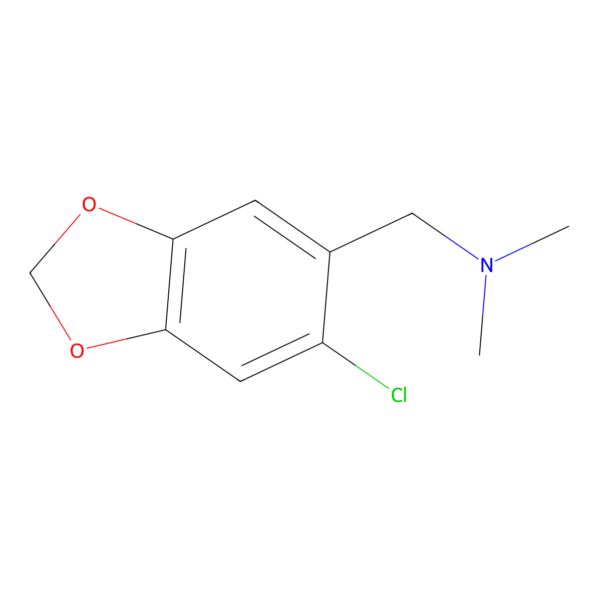 [(6-Chloro-1,3-dioxaindan-5-yl)methyl]dimethylamine molecular structure, CAS 2137596-95-1