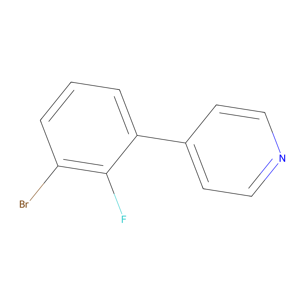 4-(3-Bromo-2-fluorophenyl)pyridine molecular structure, CAS 2137597-20-5
