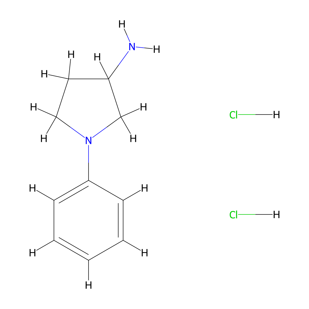 1-Phenylpyrrolidin-3-amine dihydrochloride molecular structure, CAS 2137598-14-0