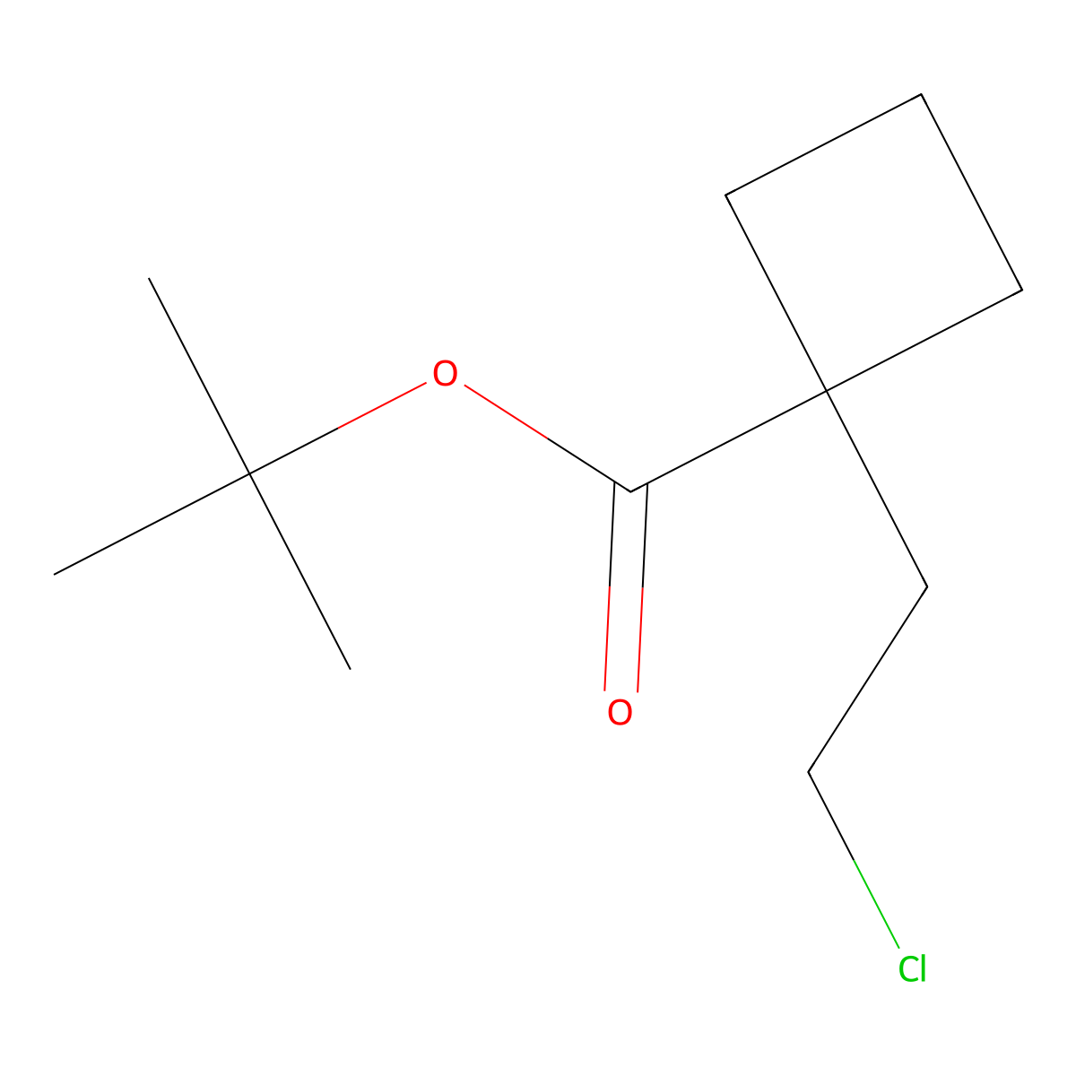 Tert-butyl 1-(2-chloroethyl)cyclobutane-1-carboxylate molecular structure, CAS 2137598-25-3