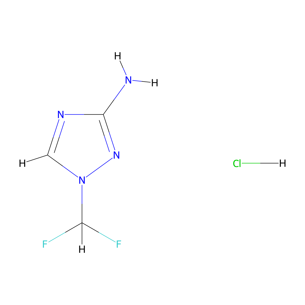 1-(difluoromethyl)-1H-1,2,4-triazol-3-amine hydrochloride molecular structure, CAS 2137599-17-6