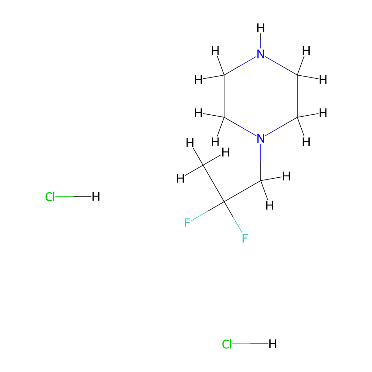 1-(2,2-Difluoropropyl)piperazine dihydrochloride molecular structure, CAS 2137600-13-4