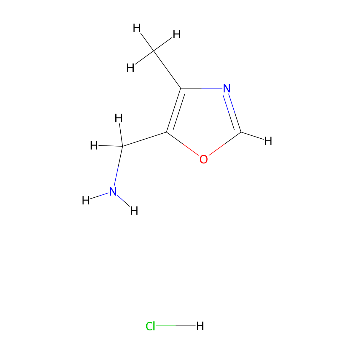 1-(4-Methyl-1,3-oxazol-5-yl)methanamine hydrochloride molecular structure, CAS 2137600-24-7