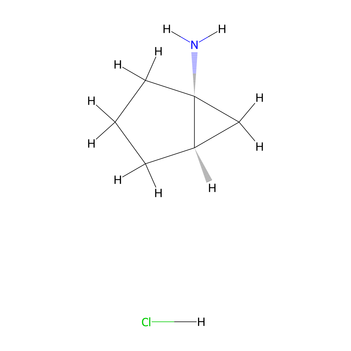 rac-(1R,5R)-bicyclo(3.1.0)hexan-1-amine hydrochloride molecular structure, CAS 2137600-90-7