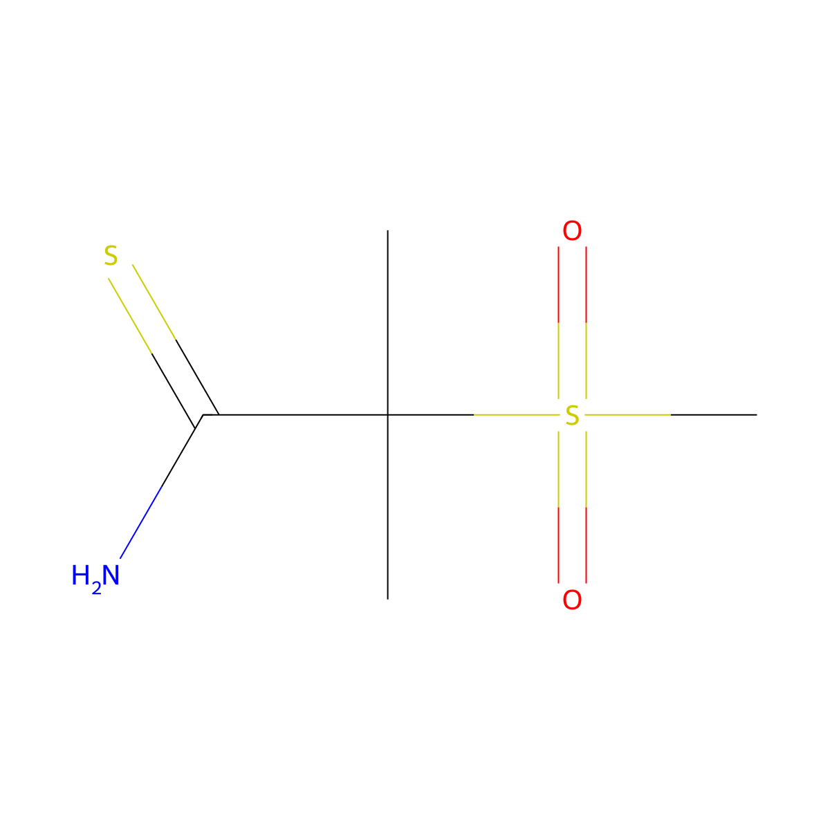 2-Methanesulfonyl-2-methylpropanethioamide molecular structure, CAS 2137602-48-1