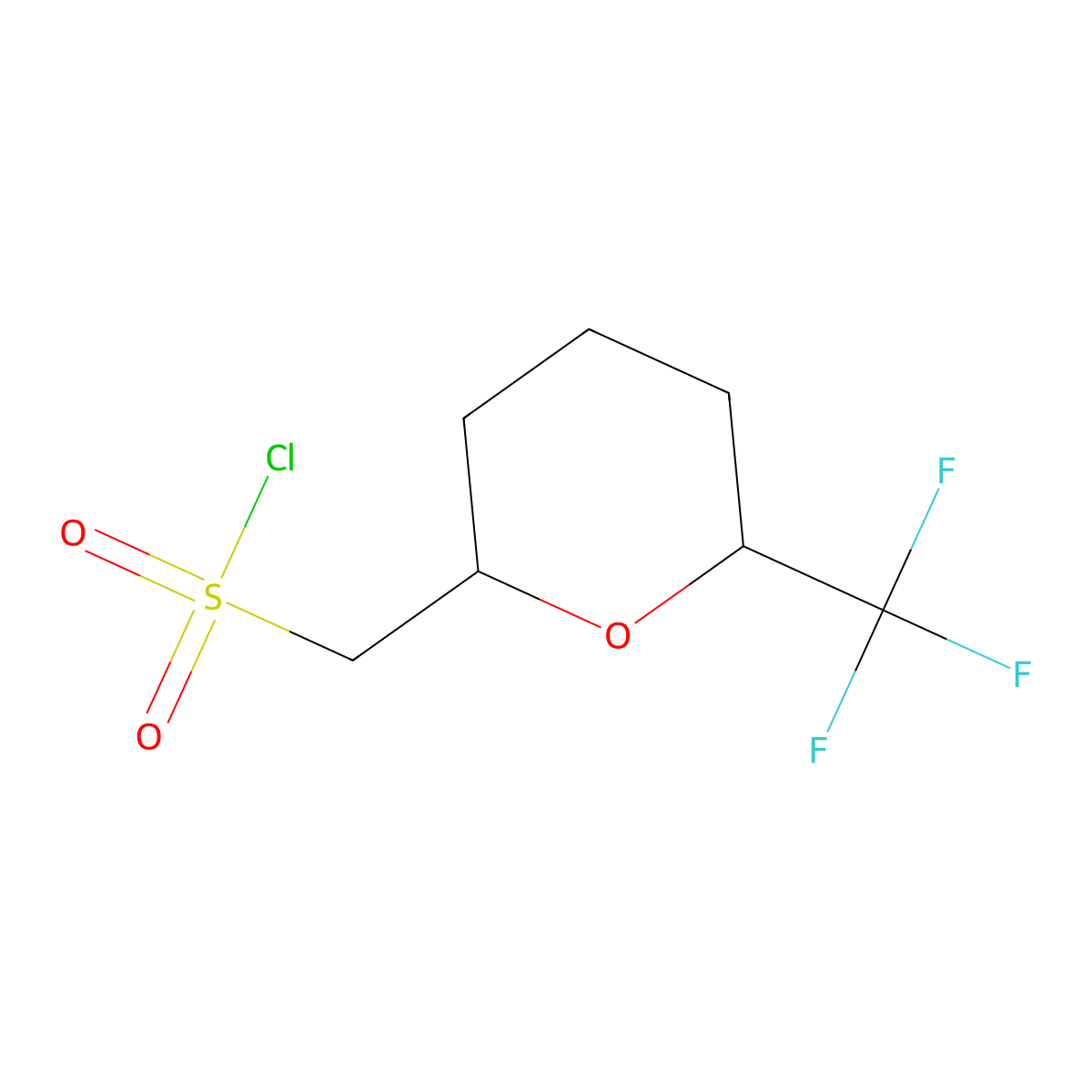 [6-(Trifluoromethyl)oxan-2-yl]methanesulfonyl chloride molecular structure, CAS 2137602-51-6