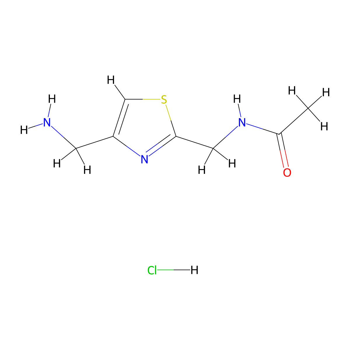 N-((4-(Aminomethyl)thiazol-2-yl)methyl)acetamide hydrochloride molecular structure, CAS 2137602-53-8