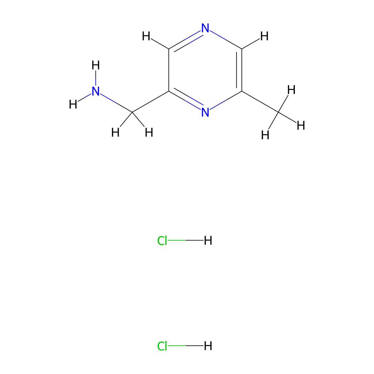 (6-Methylpyrazin-2-yl)methanamine dihydrochloride molecular structure, CAS 2137602-55-0