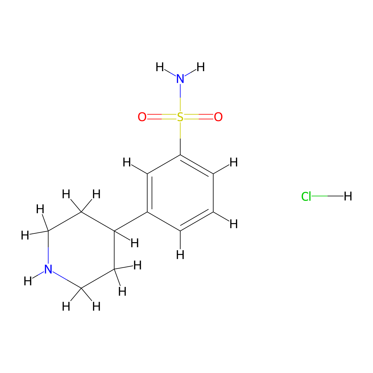 3-(Piperidin-4-yl)benzene-1-sulfonamide hydrochloride molecular structure, CAS 2137603-60-0