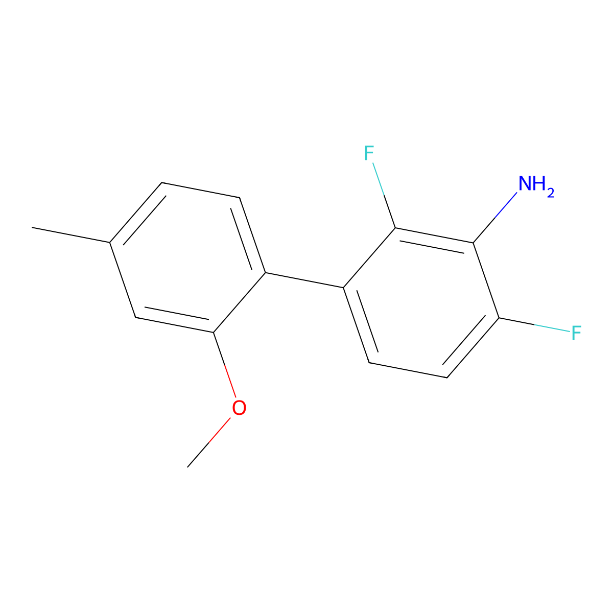 2,6-Difluoro-3-(2-methoxy-4-methylphenyl)aniline molecular structure, CAS 2137603-67-7