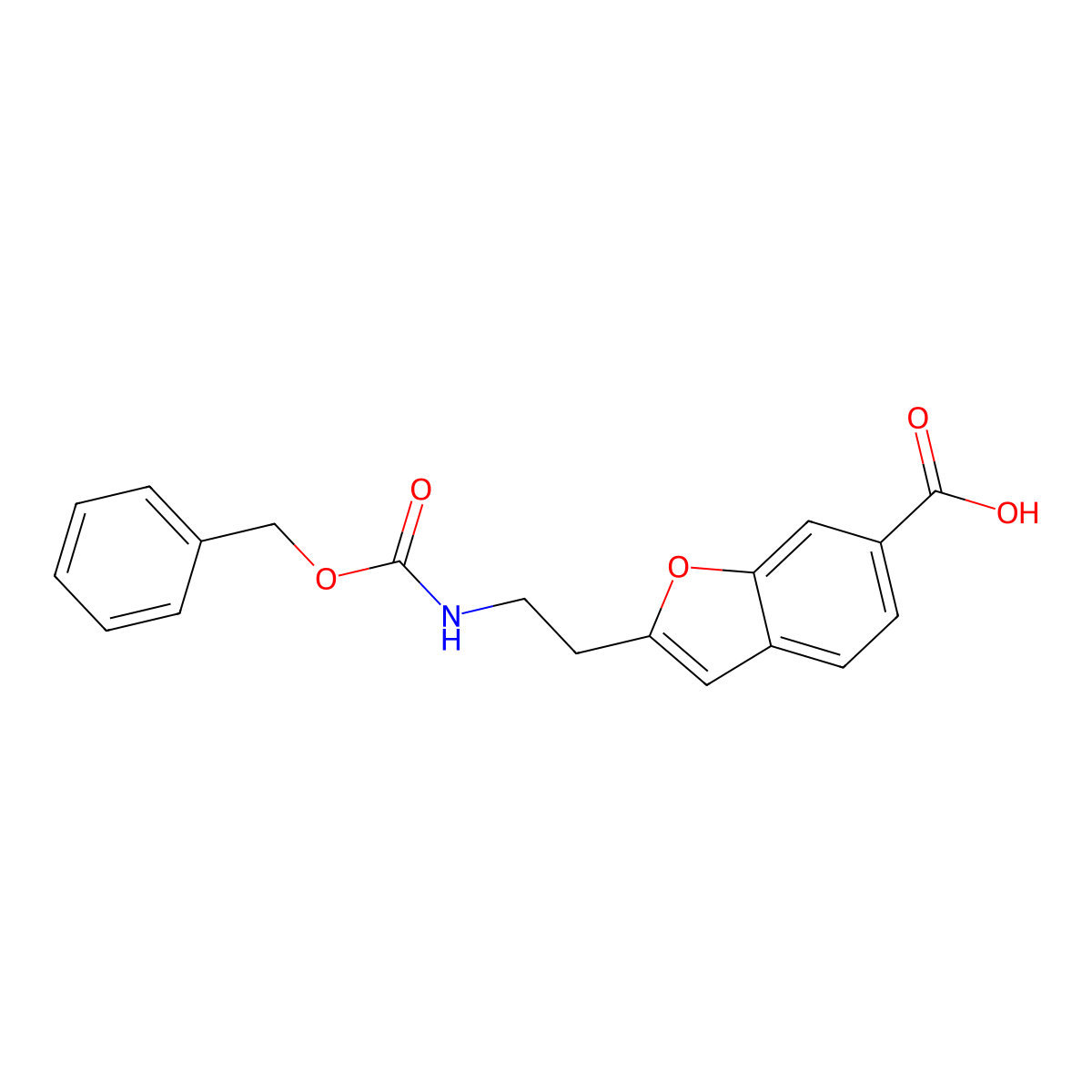 2-(2-{[(Benzyloxy)carbonyl]amino}ethyl)-1-benzofuran-6-carboxylic acid molecular structure, CAS 2137604-45-4