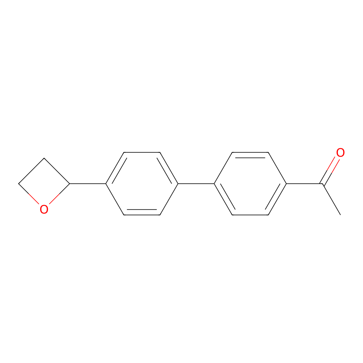 1-{4-[4-(Oxetan-2-yl)phenyl]phenyl}ethan-1-one molecular structure, CAS 2137605-23-1