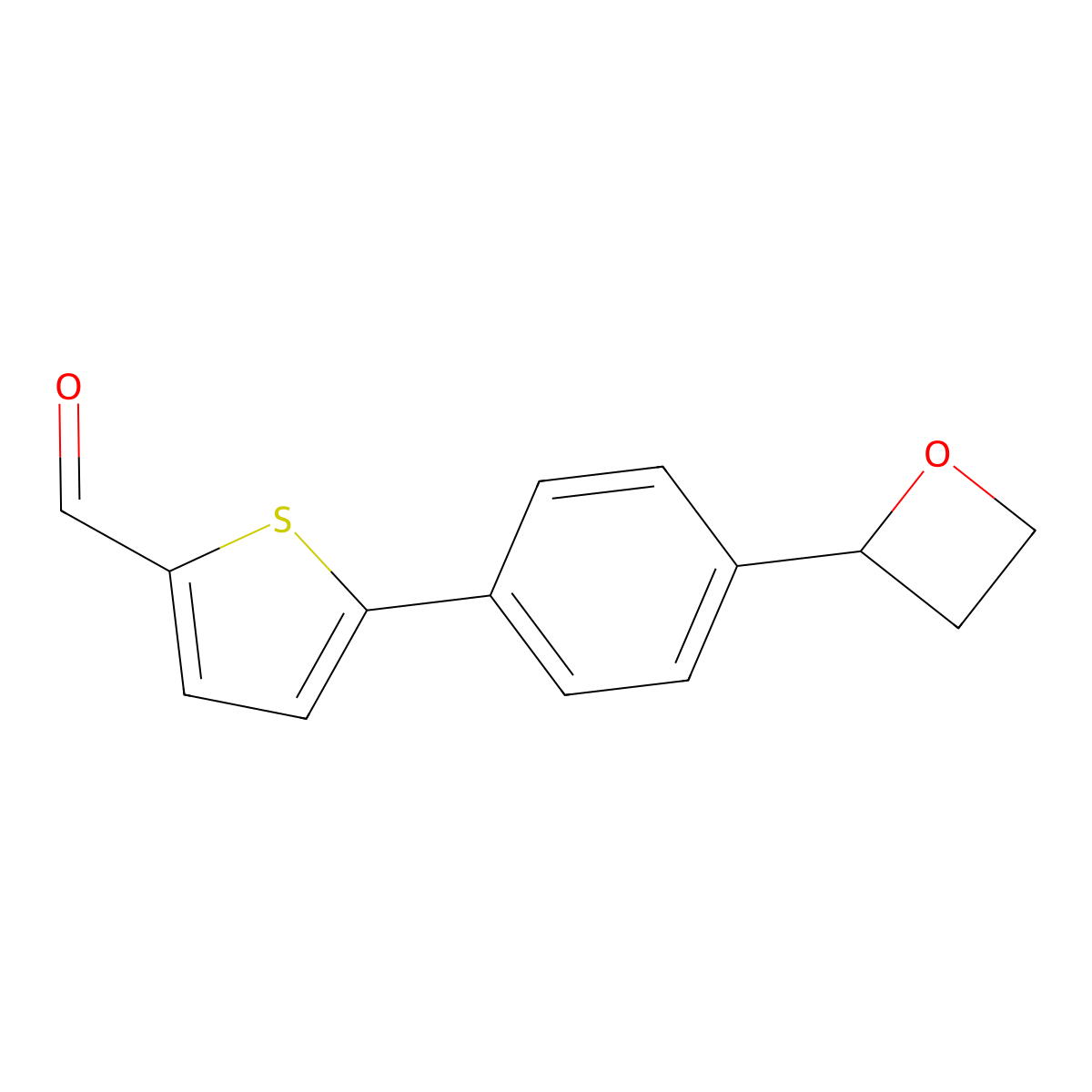 5-[4-(Oxetan-2-yl)phenyl]thiophene-2-carbaldehyde molecular structure, CAS 2137605-38-8