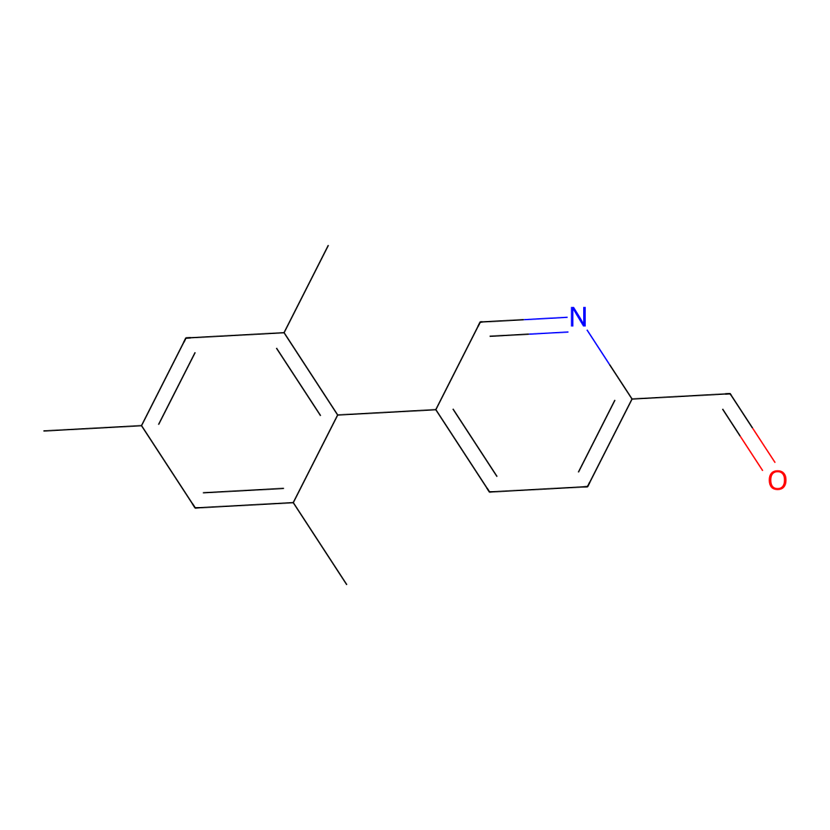 5-(2,4,6-Trimethylphenyl)pyridine-2-carbaldehyde molecular structure, CAS 2137605-43-5
