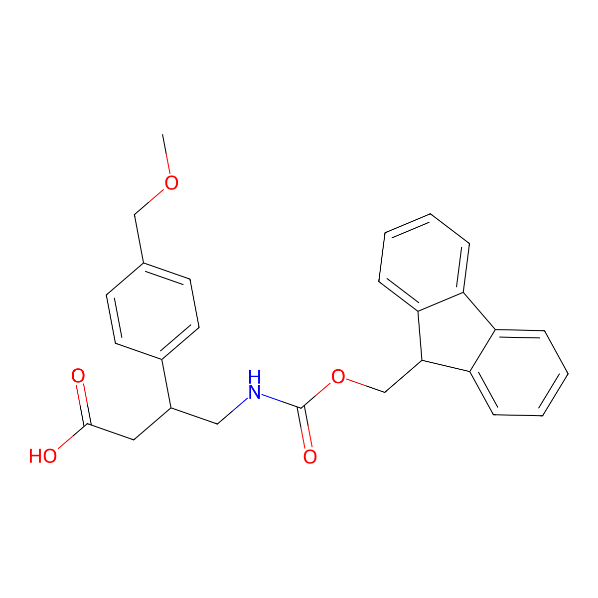 4-({[(9H-fluoren-9-yl)methoxy]carbonyl}amino)-3-[4-(methoxymethyl)phenyl]butanoic acid molecular structure, CAS 2137606-29-0