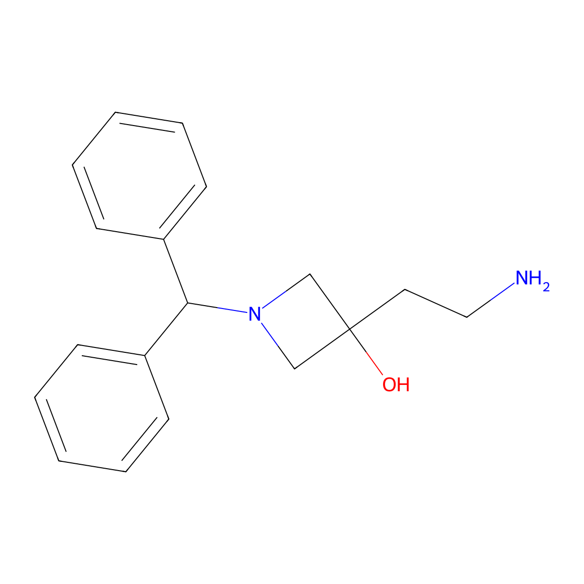 3-(2-Aminoethyl)-1-(diphenylmethyl)azetidin-3-ol molecular structure, CAS 2137606-30-3