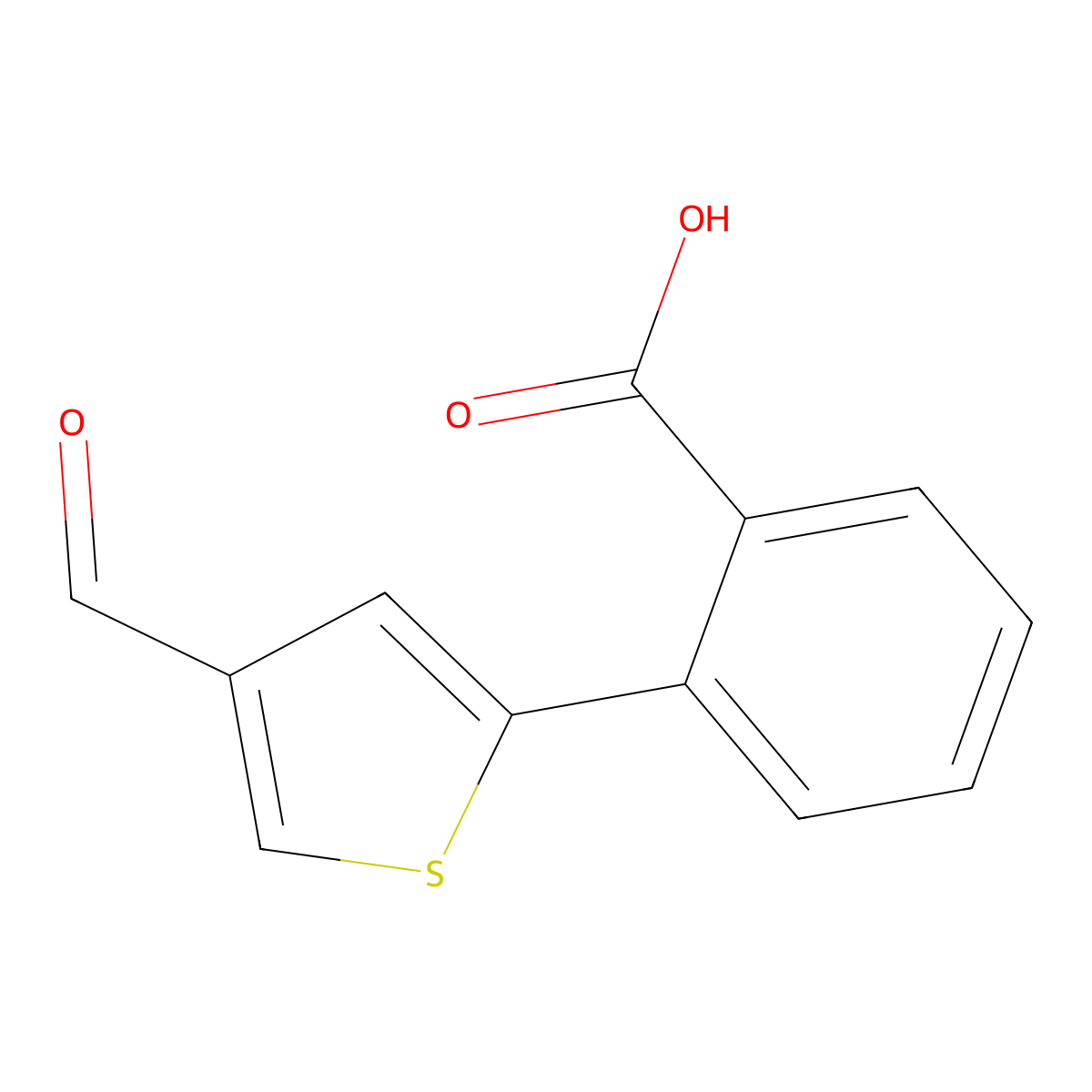 2-(4-Formylthiophen-2-yl)benzoic acid molecular structure, CAS 2137607-33-9