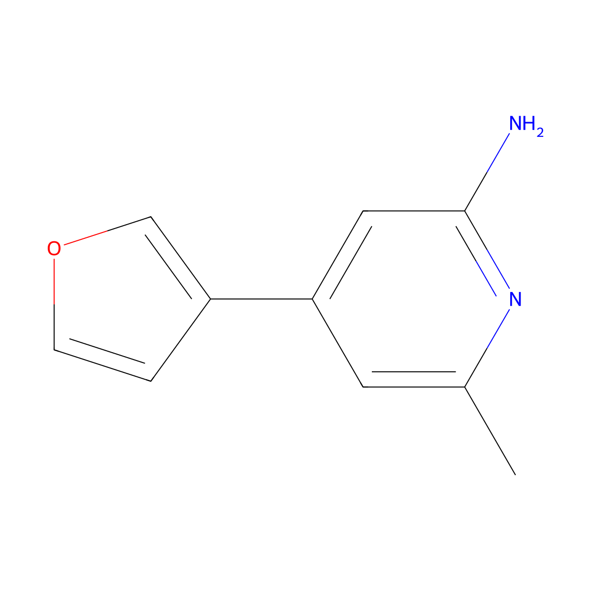 4-(Furan-3-yl)-6-methylpyridin-2-amine molecular structure, CAS 2137608-10-5