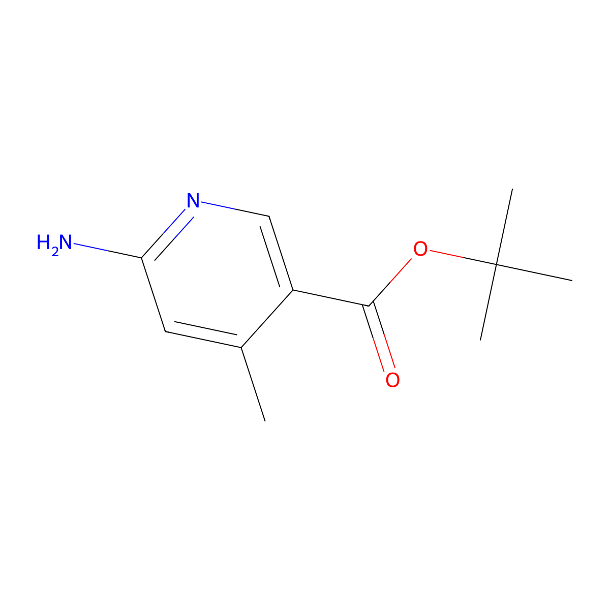 Tert-butyl 6-amino-4-methylpyridine-3-carboxylate molecular structure, CAS 2137608-42-3