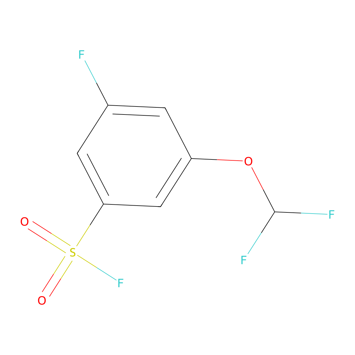 3-(Difluoromethoxy)-5-fluorobenzene-1-sulfonyl fluoride molecular structure, CAS 2137609-00-6