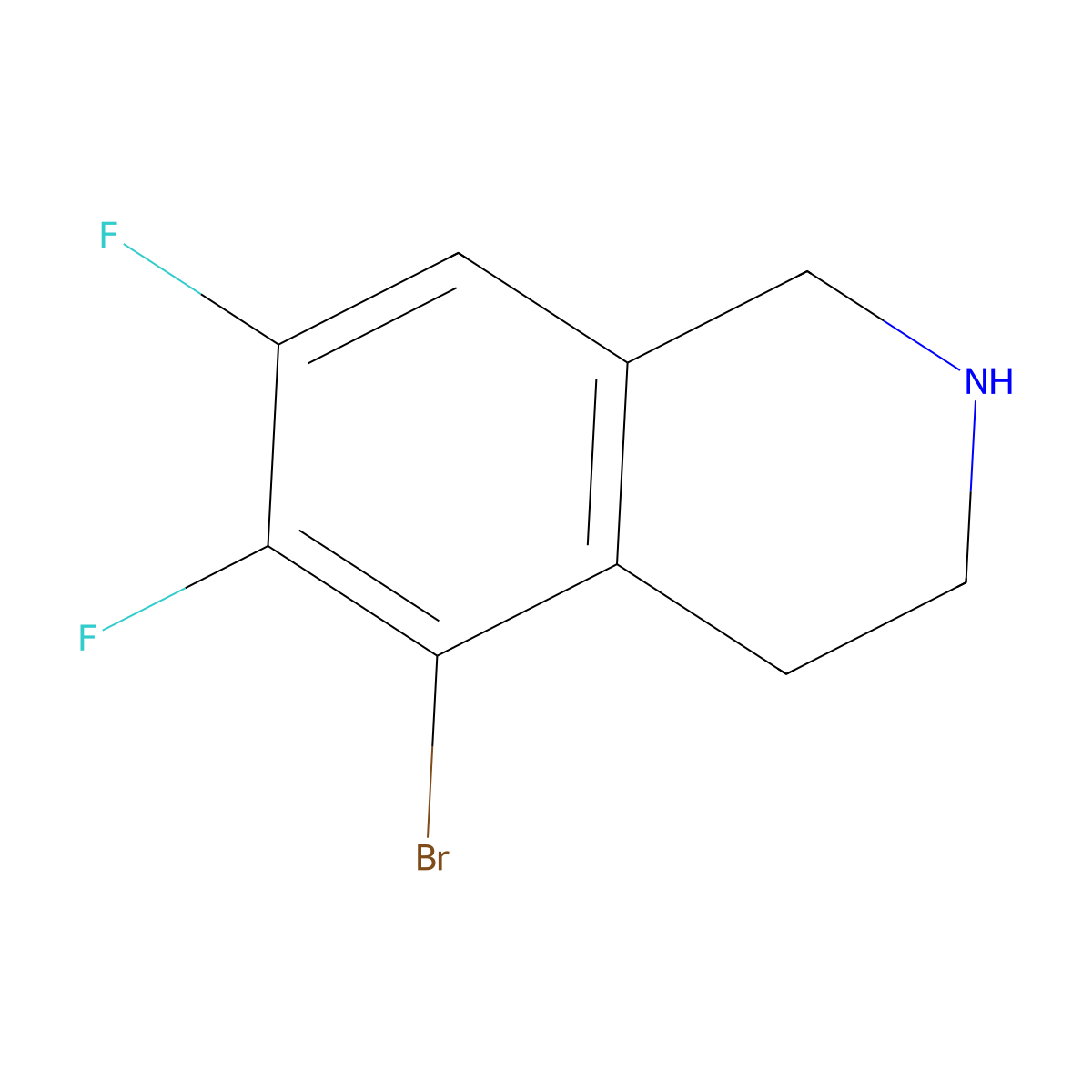 5-Bromo-6,7-difluoro-1,2,3,4-tetrahydroisoquinoline molecular structure, CAS 2137609-96-0