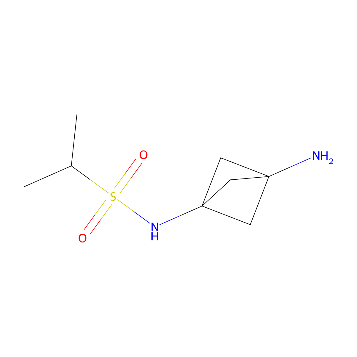 N-{3-aminobicyclo[1.1.1]pentan-1-yl}propane-2-sulfonamide molecular structure, CAS 2137610-61-6