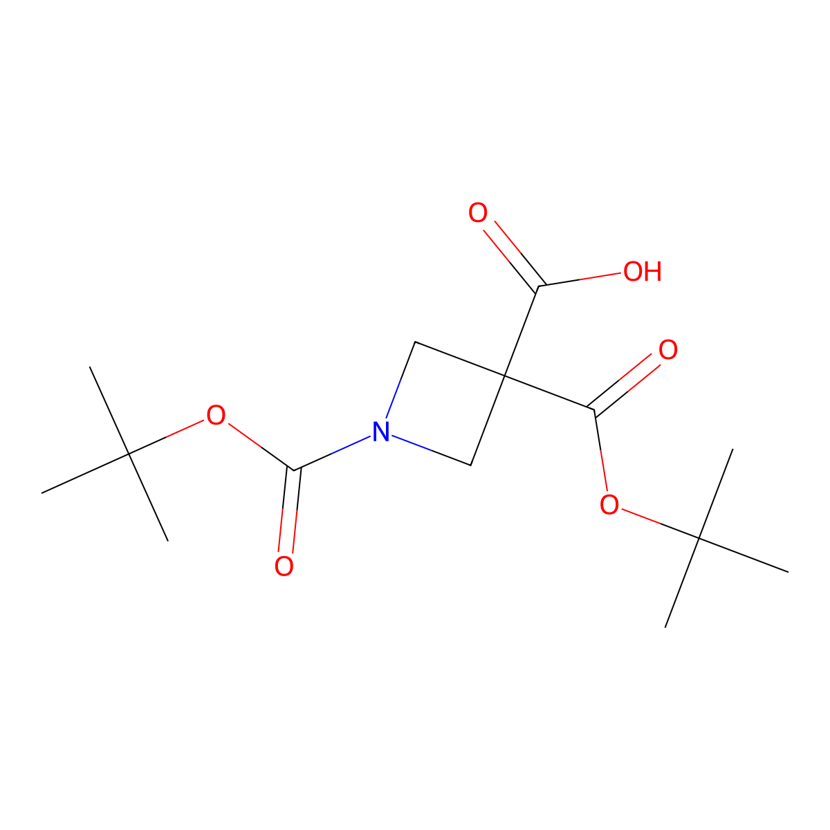1,3-Bis[(tert-butoxy)carbonyl]azetidine-3-carboxylic acid molecular structure, CAS 2137610-70-7