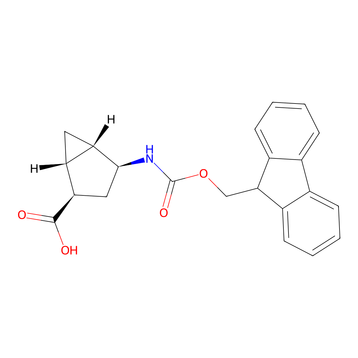rac-(1R,2R,4S,5S)-4-((((9H-fluoren-9-yl)methoxy)carbonyl)amino)bicyclo(3.1.0)hexane-2-carboxylic acid molecular structure, CAS 2137610-96-7