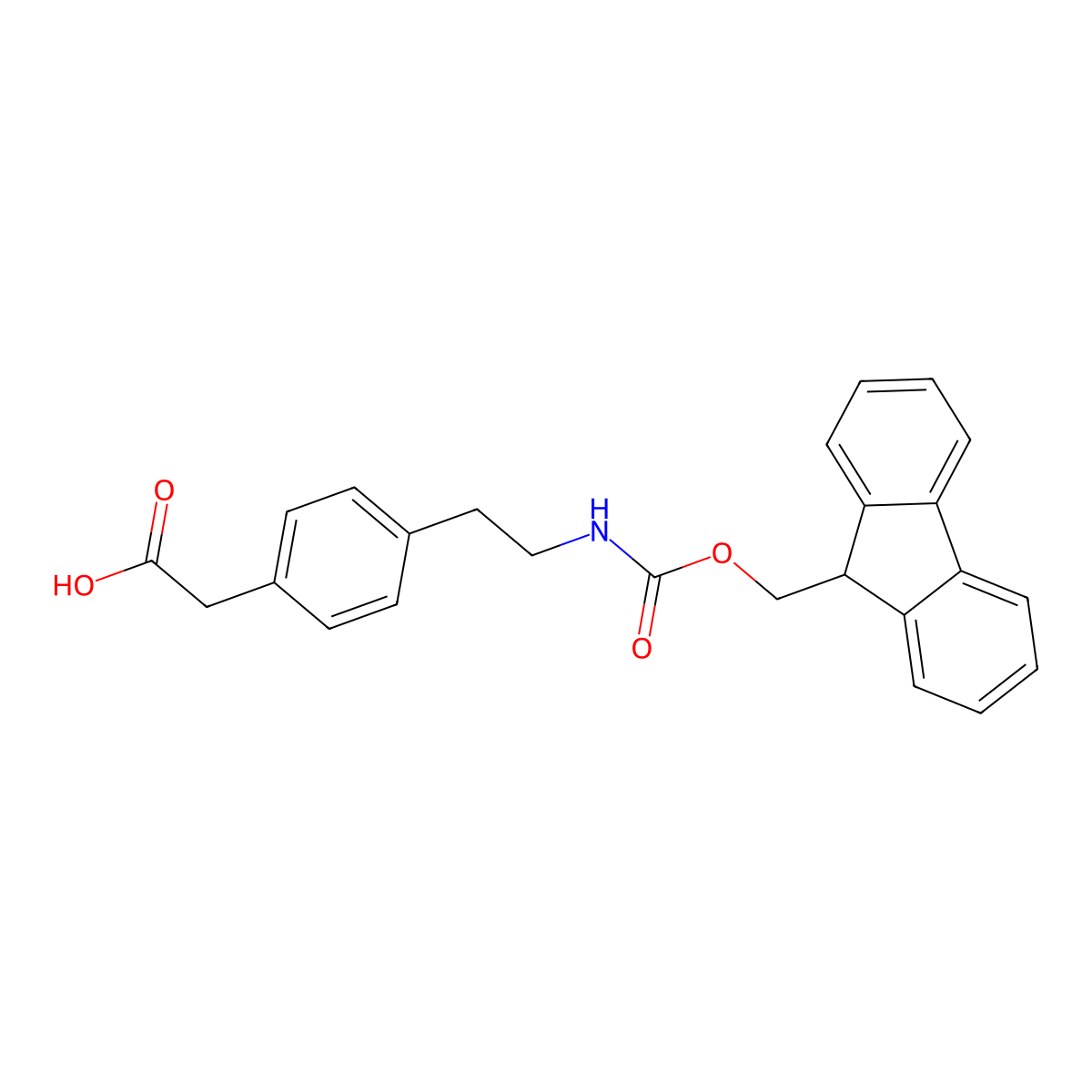 2-(4-(2-((((9H-fluoren-9-yl)methoxy)carbonyl)amino)ethyl)phenyl)acetic acid molecular structure, CAS 2137611-55-1
