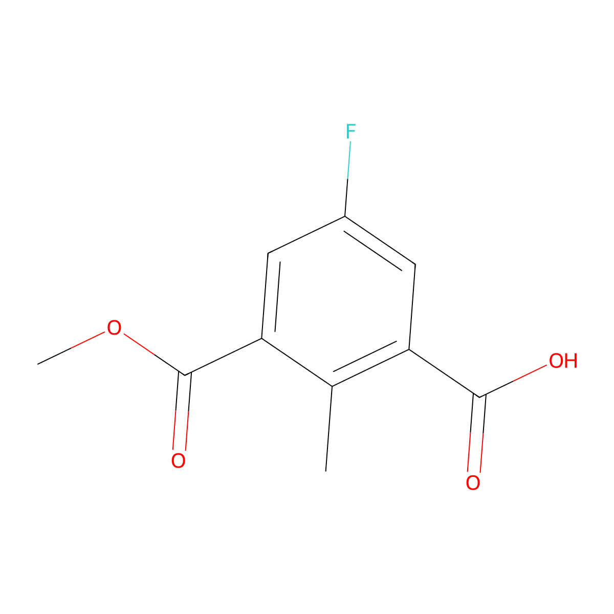 5-Fluoro-3-(methoxycarbonyl)-2-methylbenzoic acid molecular structure, CAS 2137611-62-0