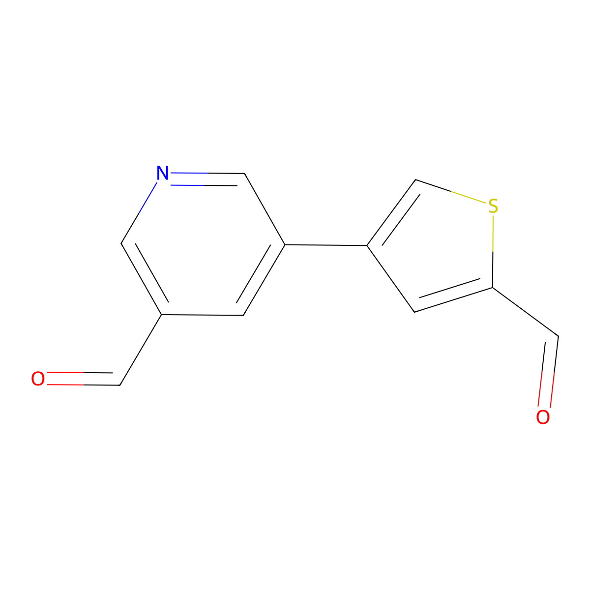 5-(5-Formylthiophen-3-yl)pyridine-3-carbaldehyde molecular structure, CAS 2137612-48-5