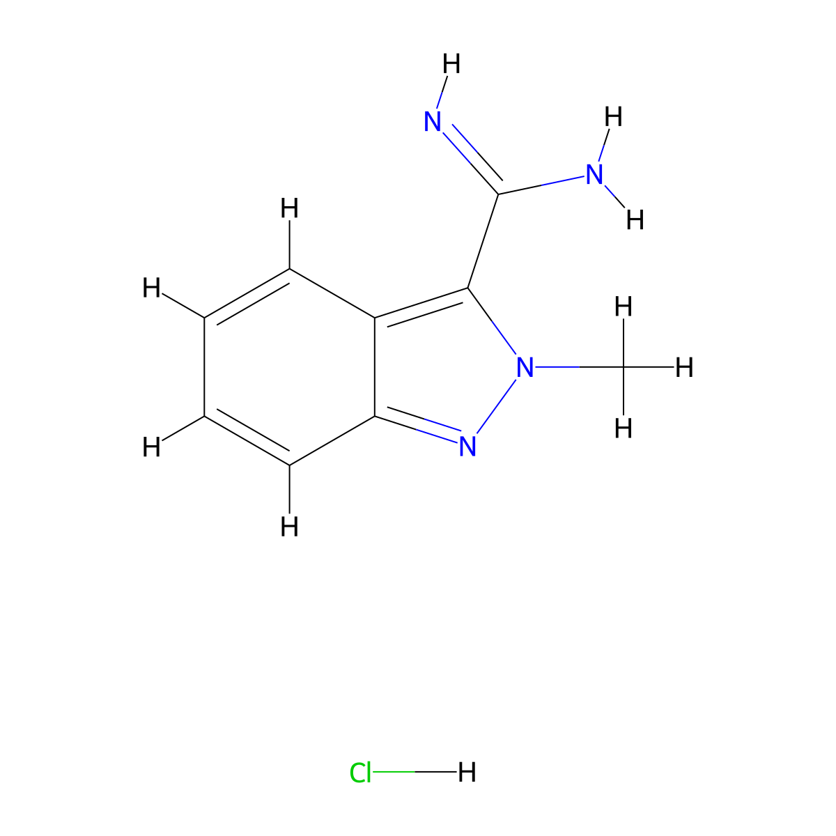 2-methyl-2H-indazole-3-carboximidamide hydrochloride molecular structure, CAS 2137614-13-0