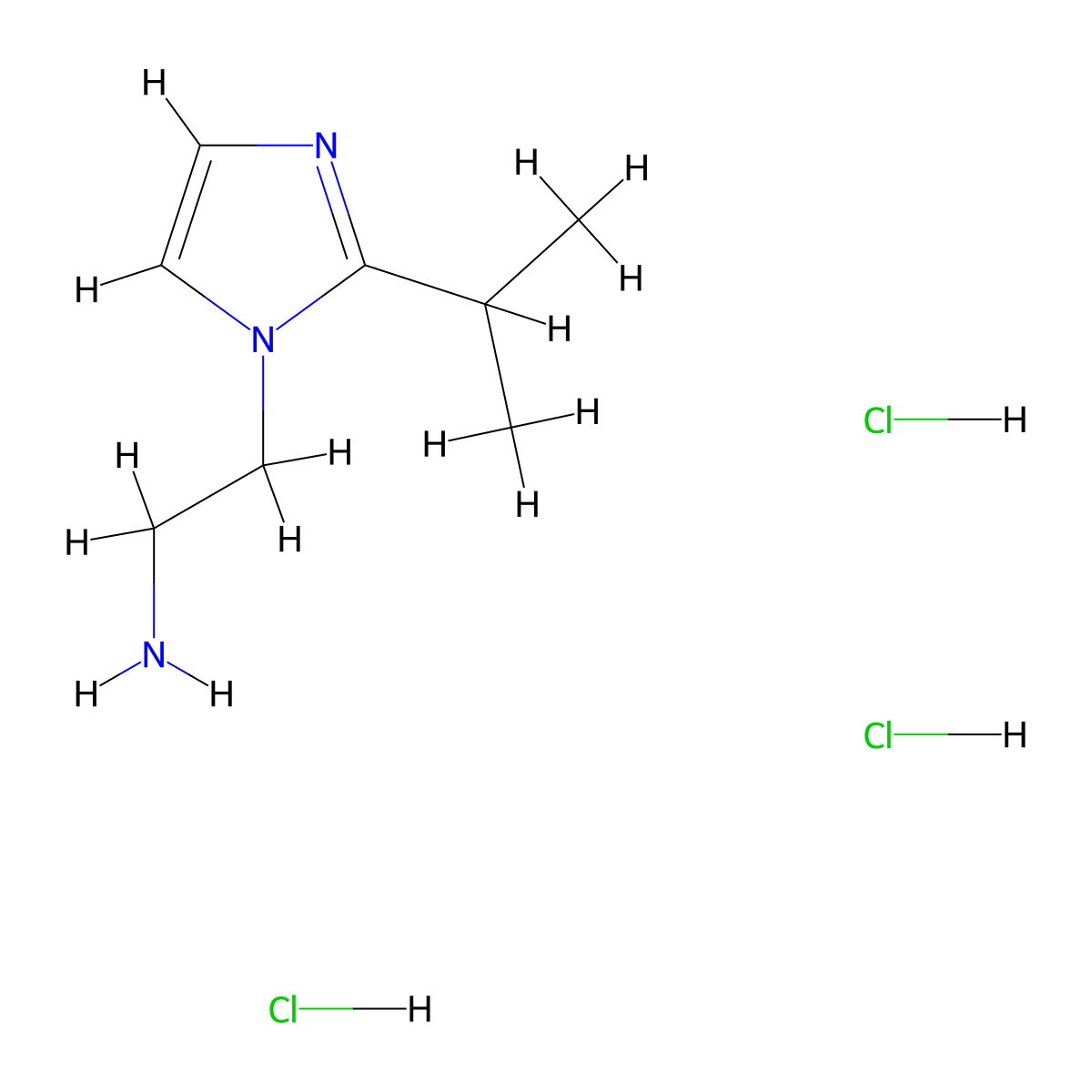 2-[2-(propan-2-yl)-1H-imidazol-1-yl]ethan-1-amine trihydrochloride molecular structure, CAS 2137614-62-9