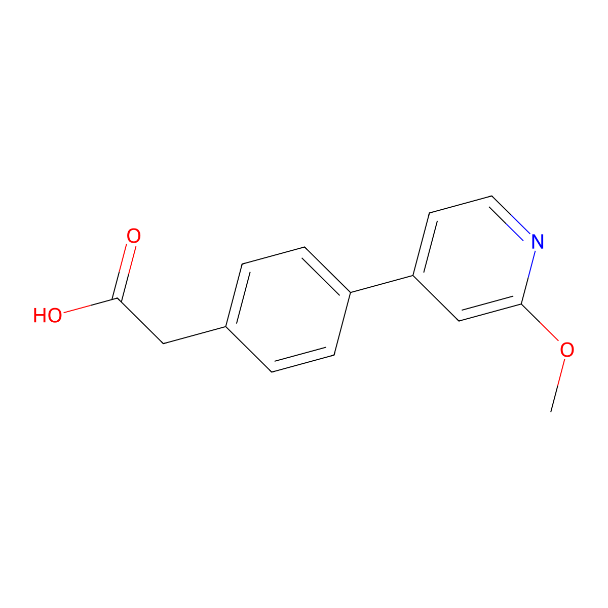 2-[4-(2-Methoxypyridin-4-yl)phenyl]acetic acid molecular structure, CAS 2137615-25-7