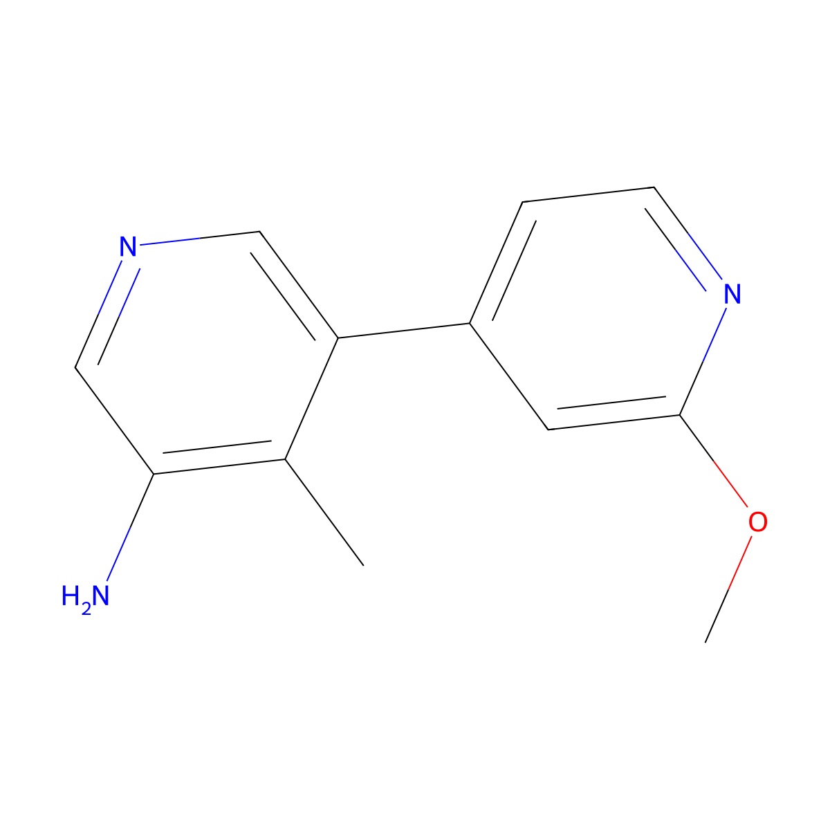 5-(2-Methoxypyridin-4-yl)-4-methylpyridin-3-amine molecular structure, CAS 2137615-32-6