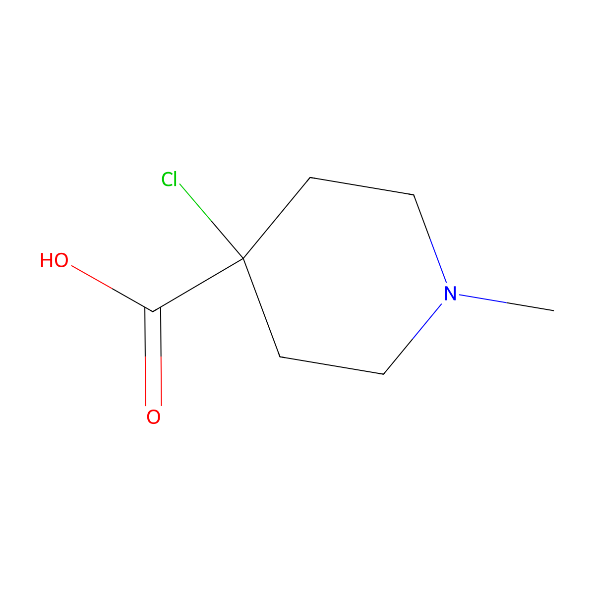 4-Chloro-1-methylpiperidine-4-carboxylic acid molecular structure, CAS 2137615-89-3