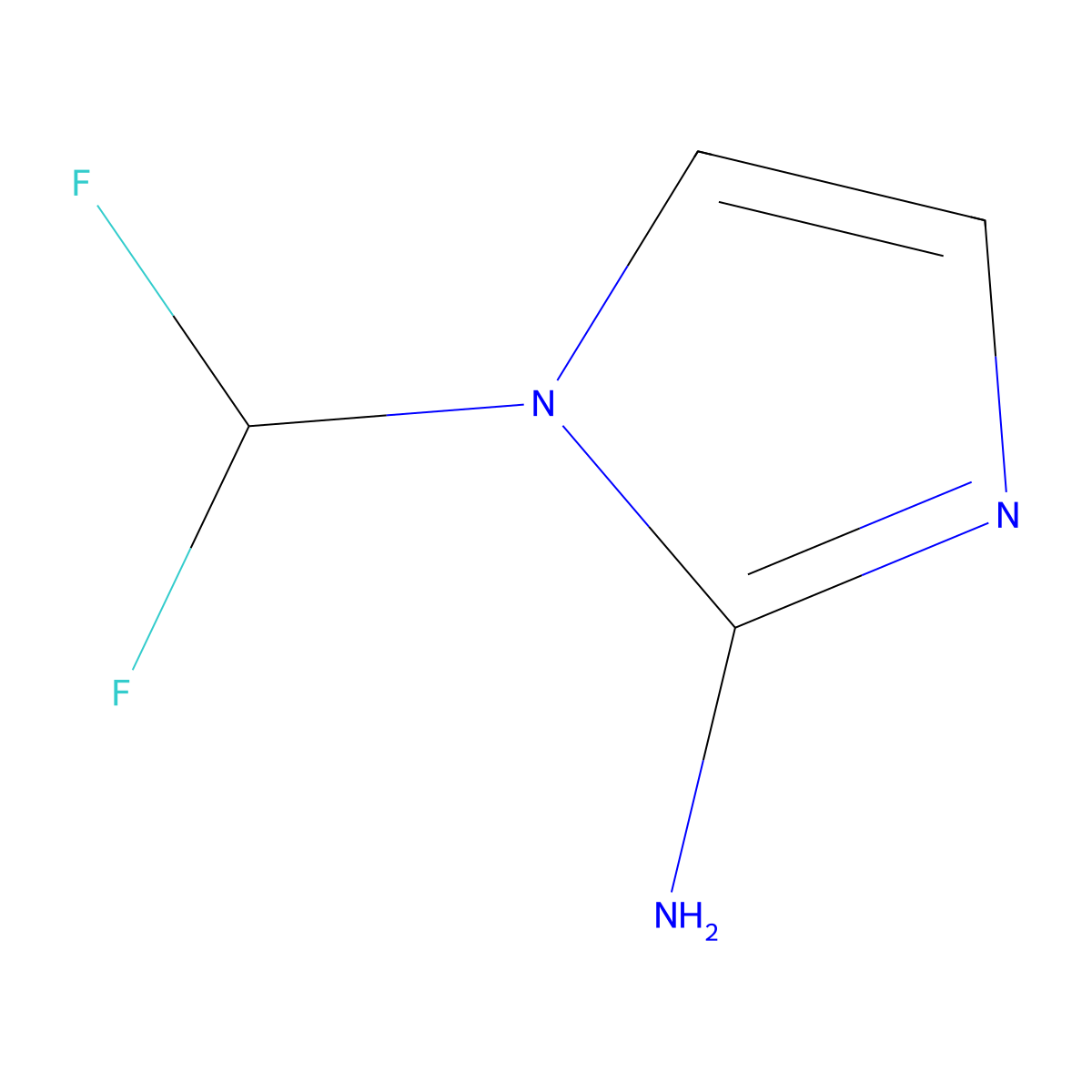 1-(difluoromethyl)-1H-imidazol-2-amine molecular structure, CAS 2137617-28-6