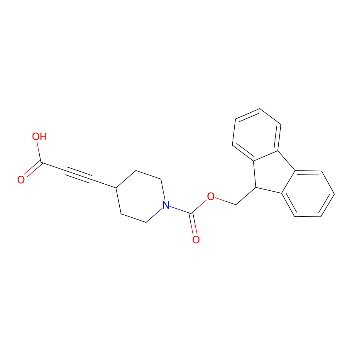 3-(1-{[(9H-fluoren-9-yl)methoxy]carbonyl}piperidin-4-yl)prop-2-ynoic acid molecular structure, CAS 2137617-35-5