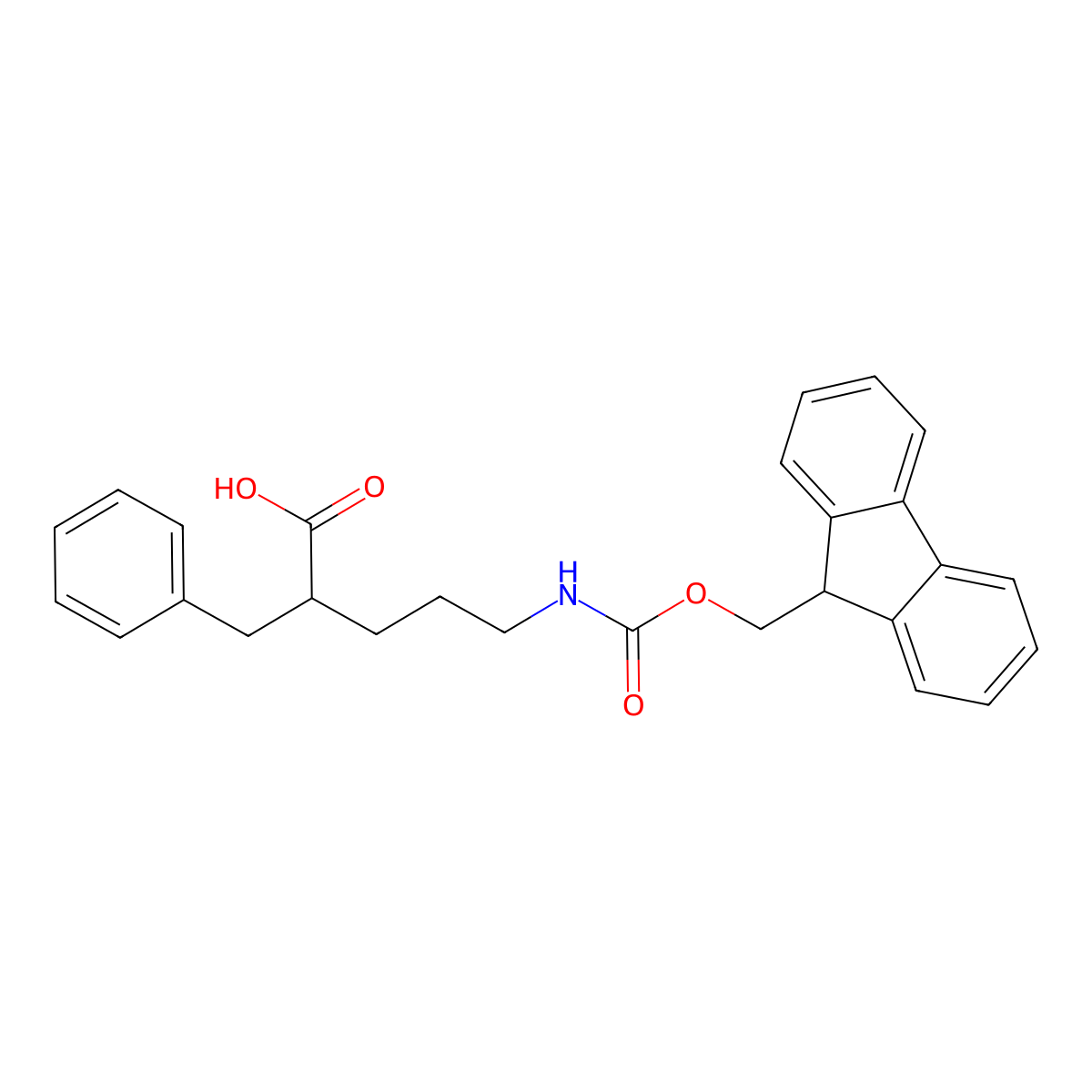 2-benzyl-5-({[(9H-fluoren-9-yl)methoxy]carbonyl}amino)pentanoic acid molecular structure, CAS 2137617-87-7